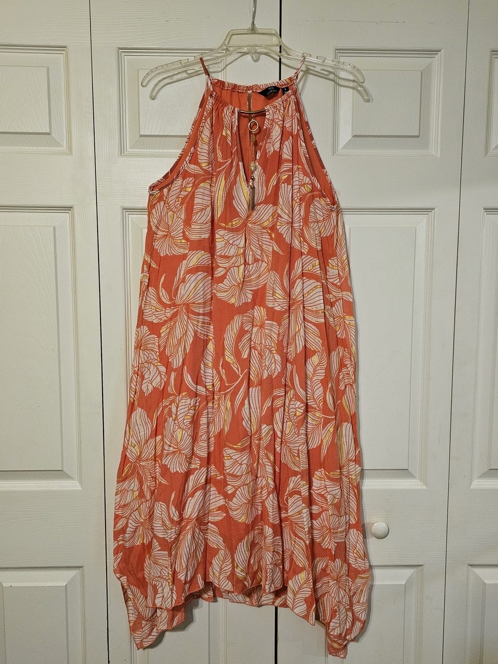 Orange Floral Halter Sundress